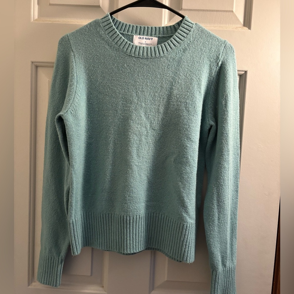 NWT! Old Navy Women's Parisian Green Cotton Blend Sweater classic fitted wm sz M
